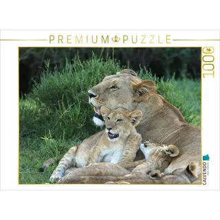 Calvendo Puzzle Löwen – Mutterglück 1000 Teile Lege-Größe 64 x 48 cm Foto-Puzzle Bild von Michael Herzog