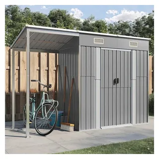 vidaXL Gartenhaus Geräteschrank 1,1 x 1,07 m Hellgrau