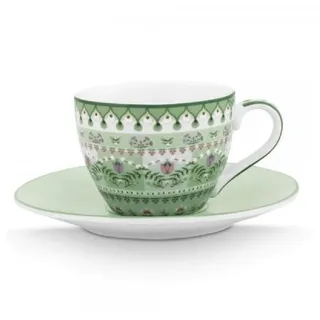 Pip Studio Espressotasse mit Untertasse 0,12 l Lichtgrün