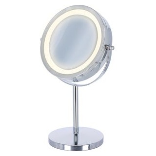Beurer Kosmetikspiegel BS 55, Ø 13 cm, mit Standfuß, Vergrößerung 7fach, LED beleuchtet