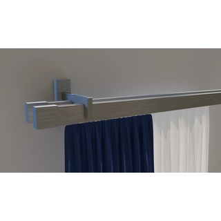 Innenlaufschiene INDEKO "Trend-Line" Gardinenstangen Gr. L: 300 cm Ø 35 mm, 1 St., 2 läufig, grau (edelstahl, op) Gardinenschienen Wunschmaßlänge