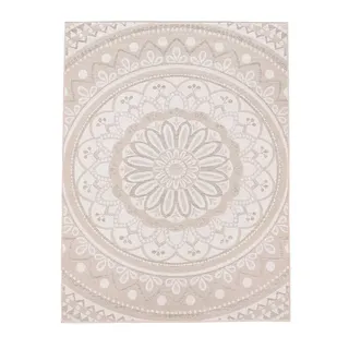 TT Home Marokkanisch Outdoor-Teppich 60 x 100 cm Beige/Weiß
