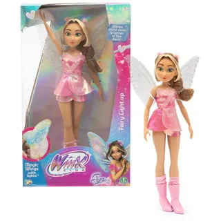 Winx Fairy Light Up Wings Doll – Flora with Sparkling Outfit & Glowing Wings – 27cm Fashion Doll with Poseable Limbs – Interactive Light-Up Wings for Magical Play – Official Winx Club Toy – Ages 4+