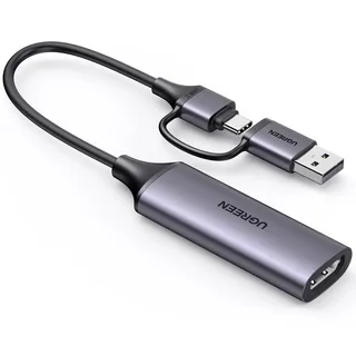 UGREEN Video Capture Card, 4K HDMI auf USB C/A Capture Card, 1080P Video Grabber für Gaming, Rekorder, Livestreaming, kompatibel mit Switch PS5 Xbox TV Stick Camera Laptop iPad Mac Handy Mac mini 4