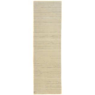 Wollteppich MORGENLAND "Loribaft Teppich handgewebt naturweiß" Teppiche Gr. B/L: 80 cm x 200 cm, 8 mm, 1,6 m2, 1 St., weiß (naturweiß) Schurwollteppiche