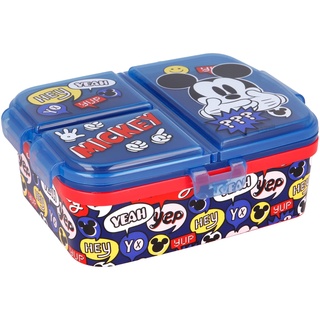 Stor Mickey Mouse Sandwich Maker mit 4 Fächern - Tupperware für Kinder - Dekorierte Lunchbox für Kinder