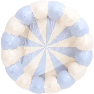 Tomotato Aufblasbarer Kleiner Pool, PVC Planschbecken mit Bällebad, Tragbar faltbar für Innen und Außen (Gestreiftes Blau)