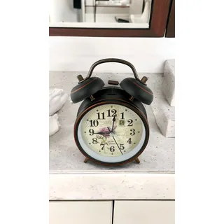 Wecker 14-85 Tischuhr Nostalgie Antik Vintage Retro Metall Standuhr Uhr
