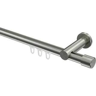 Interdeco Edelstahl Optik Innenlauf Gardinenstange 20 mm Ø Platon Santo, 180 cm
