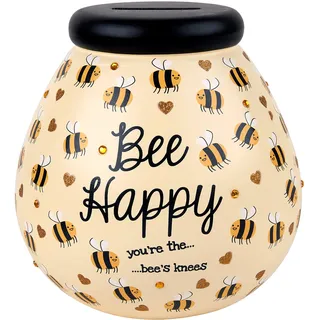 Pot Of Dreams Spardose mit Hummelmotiv, zum Öffnen zerbrechen, Spardose oder Andenken für Zuhause oder Büro, Geschenk für Erwachsene und Kinder, Keramik, Hellgelb, Mehrfarbig, Einheitsgröße, 63275