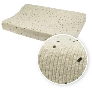 Meyco Baby Wickelauflagenbezug Mini spot Sand Melange (95% Baumwolle / 5% Elastan, 1-tlg), 50x70cm beige