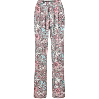 GOLDNER Lange Viskose Schlupfhose mit Paisley-Print Weites Bein Rosa 42