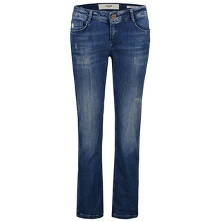 Goldgarn 5-Pocket-Jeans Damen Jeans ROSENGARTEN STRAIGHT Slim Fit verkürzt (1-tlg) blau 29
