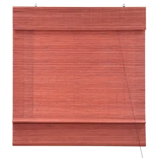 Victoria M. Bambus Raffrollo Sonnenschutz Sichtschutz Rollo Seitenzugrollo, für Fenster und Türen, Blickdicht, 150 x 160 cm, Kirsche