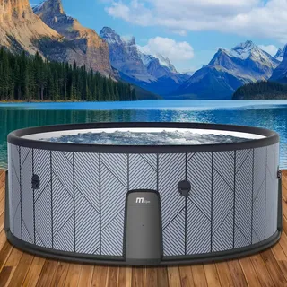 BRAST Whirlpool aufblasbar MSpa | 4-8 Personen | viele Modelle rund und eckig | Ø 125-224cm | In- Outdoor Pool | bis zu 144 Massagedüsen | inkl. Aufblasfunktion Abdeckung Timer Heizung | Tidal
