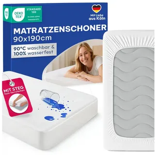 Blumtal Matratzenschoner Wasserdichter 90 x 190 cm Weiß
