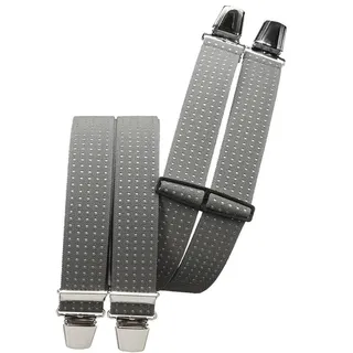 Hosenträger mit 4 extra starken  Clips  Punkte 4 Farben - Grau