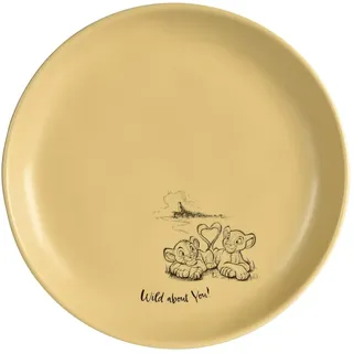 Fyrklövern König der Löwen Kuchenteller Disney, 20 cm, Steinzeug, Spülmaschinenfest, Seidenmatte Glasur, inkl. Geschenkbox, Gelb