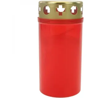 Grablicht Dauerbrenner Kerzenlicht Grabkerze Gedenkkerze Rot Gold Deckel 1
