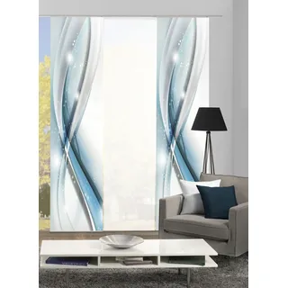 HOME WOHNIDEEN Schiebevorhang 3er-Set ¦ blau ¦ Maße (cm): B: 60 H: 245