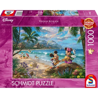 Schmidt Spiele Thomas Kinkade 57528, Disney, Mickey und Minnie in Hawaii, 1000 Teile Puzzle, bunt[Exklusiv bei Amazon]