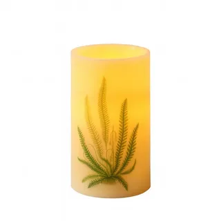 MARELIDA LED-Kerze XXL LED Kerze Farndruck Echtwachs flackernd H:20cm für Innen weiß/grün, warmweiß (2100K bis 3000K) grün