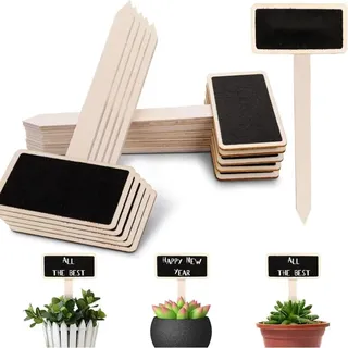 Set Mit 30 Schwarzen Pflanzenschildern Aus Holz, Tafelmarker, T-förmig, Rechteckige Holz-gartenstecker Für Gemüse, Saatgut, Kräuter, Gartenblumen