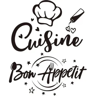 Wandtattoos Mit Französischen Texten Für Kochen Und Bon Appetit, Restaurant, Esszimmer, Wohndekoration, Diy-wandtattoo Zum Bemalen, Schlafzimmer, Wohnzimmer