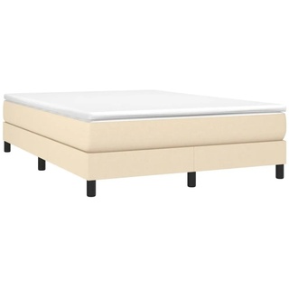 Bettgestell Creme Boxspringbett Creme 140x190 cm Stoff