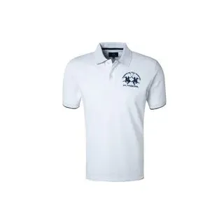 LA MARTINA Herren Polo-Shirt weiß Baumwoll-Piqué, weiß, NOS