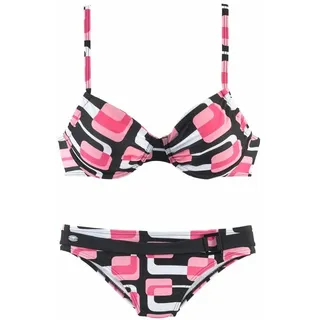 KangaROOS Bügel-Bikini Damen Schwarz/Rosa 40 Cup C