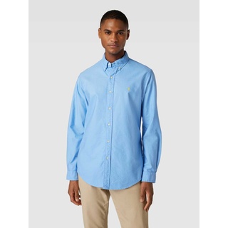 Custom Fit Freizeithemd mit Button-Down-Kragen, Bleu, XL