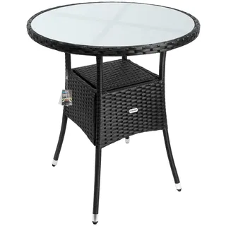 Casaria Polyrattan-Tisch Schwarz rund Ø60cm