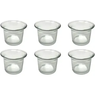 DanDiBo Ambiente Teelichtglas 6x Klar Glas Transparent