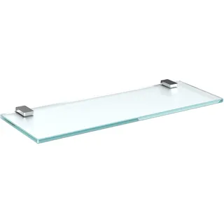 bijon Glasregal Glasablage Wandregal Glas Bad-Regal Glas Badezimmer Regal | Badablage Ablageregal - 8mm Hartglas, 90 x 15 cm, Milchglas + Halterung H - Edelstahl Optik