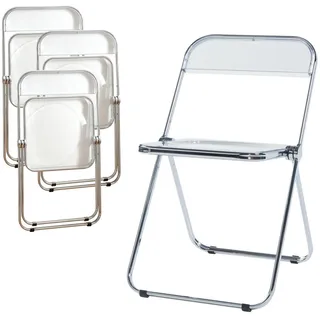 [en.casa] Klappstuhl Pornainen 4er Set Transparent
