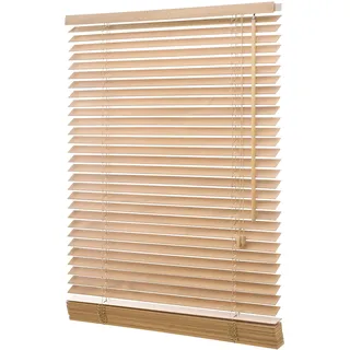 Ventanara Holzjalousie 35mm Holz Jalousie Jalousette Echtholz (Eiche, 50 x 130 cm)
