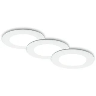 Briloner Einbauleuchte 3er Set dimmbar IP44 weiß Ø9,2cm