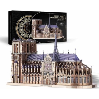 Piececool 3D DIY Metallmodellbausätze – Notre Dame de Paris – Fortschrittliches Metallpuzzle für Jugendliche und Erwachsene, sehr detaillierter Modellbausatz