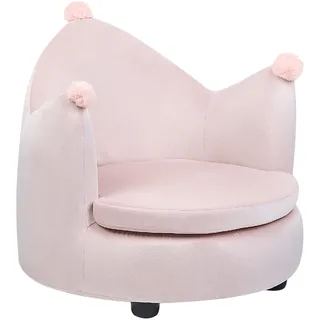 Beliani Kindersessel VEGA 50 x 47 x 44 cm Textil Pastellrosa/pink