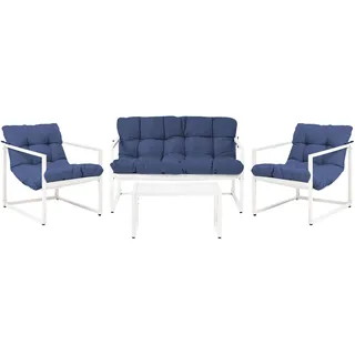 Beliani Garda Set 4-tlg. Blau/Weiß