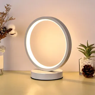 SENECESLI Kleine Nachttischlampe für Schlafzimmer, Nachttischlampen mit USB Netzkabel, LED Tischlampe Im Modernen Stil für Wohnzimmer, Schreibtisch, Lesen für Kinder, Energieeffizient