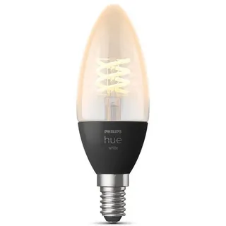 Philips LED-Leuchtmittel Philips Hue White E14 Kerze Einzelpack Filament, E14, Warmweiß schwarz