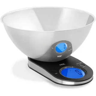 ADE Schüsselwaage Küchenwaage mit abnehmbarer Edelstahlschüssel, (2-tlg), mit anderen Schüsseln verwendbar, bis 5 kg silberfarben
