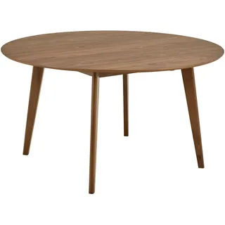Mid.you Esstisch, Walnuss, Holz, Nussbaum, Kautschukholz, furniert, rund, eckig, C-Form, 140x76x140 cm, Esszimmer, Tische, Esstische, Esstische rund