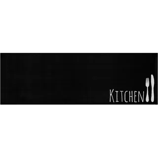 Küchenläufer »Cutlery«, rechteckig, Läufer, Rutschfest, Küchenteppich, Küche, Teppich, Pflegeleicht, 18928921-11 schwarz 5 mm
