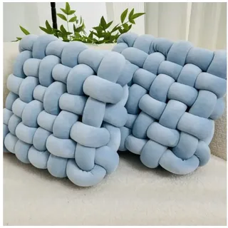 Norvéa Home Dekokissen Knotenkissen, Super weiches Füllmaterial, langlebig blau