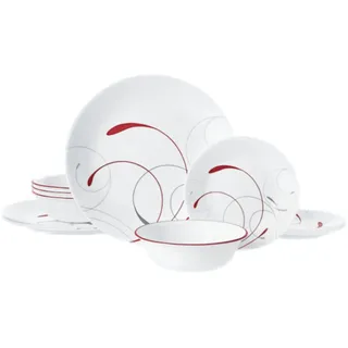Corelle Splendor Geschirr-Set, 12-teilig, splitter- und rissfest, Service für 4 Personen