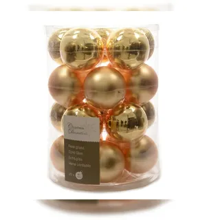 Kaemingk Weihnachtsbaumkugeln Glas 6 cm 20 Stück hellgold glänzend/matt