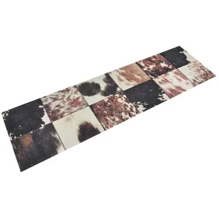 Fußmatte Küchenteppich Waschbar Tierfell 45x150 cm Samt, vidaXL, Rechteckig, Höhe: 0.5 mm braun|schwarz